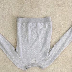 White and Gray dot Sweater With Triangle cut Out